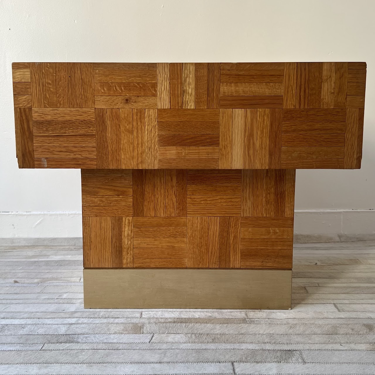 Oak Parquet Square Block Coffee Table