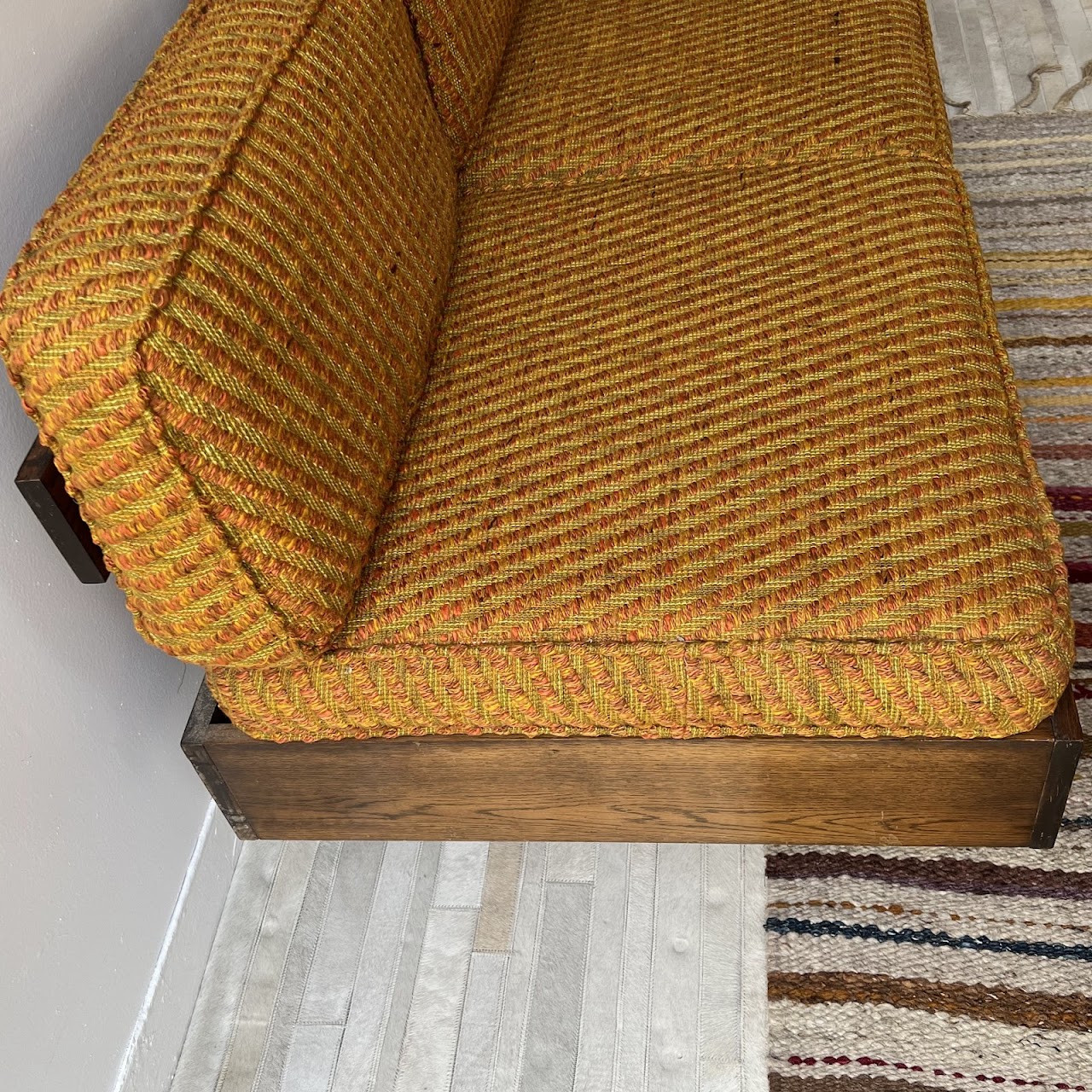 1960s Elm Pierre Chapo Style Bench Sofa