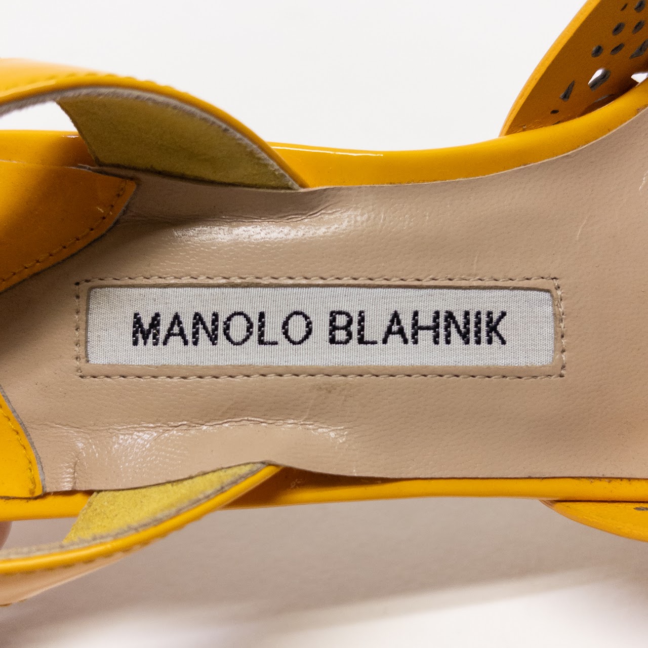 Manolo Blahnik Punched Leather Slingback Pumps