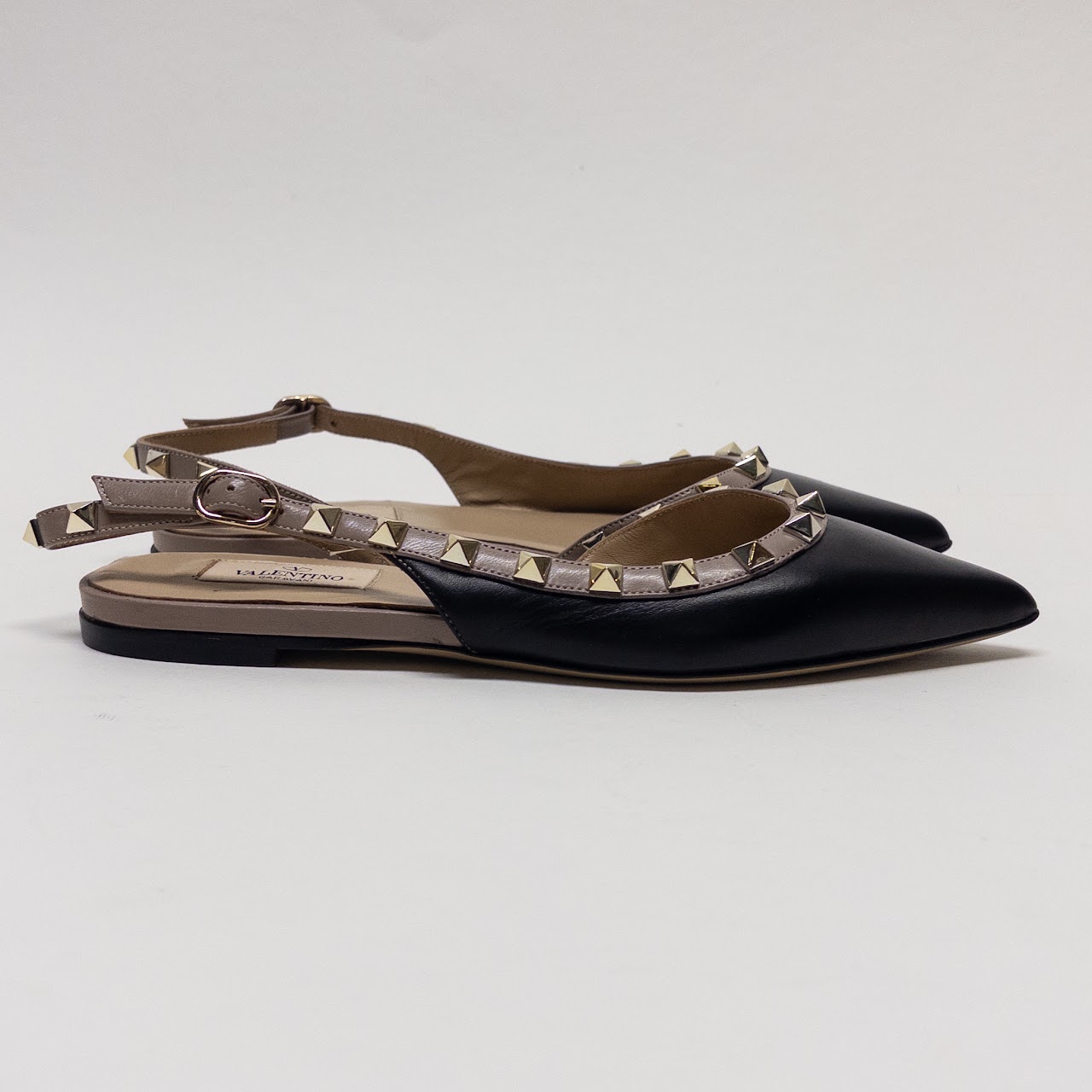 Valentino Garavani New Rockstud Slingback Flats