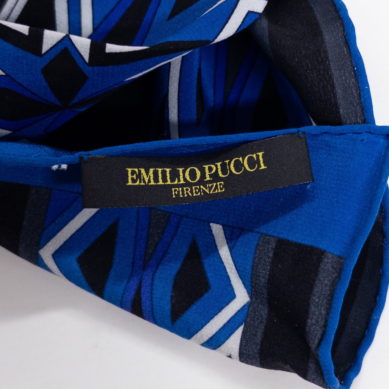 Emilio Pucci Deep Blue Patterned Scarf