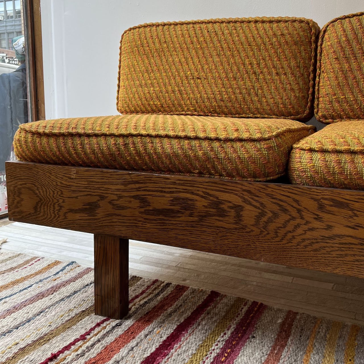 1960s Elm Pierre Chapo Style Bench Sofa