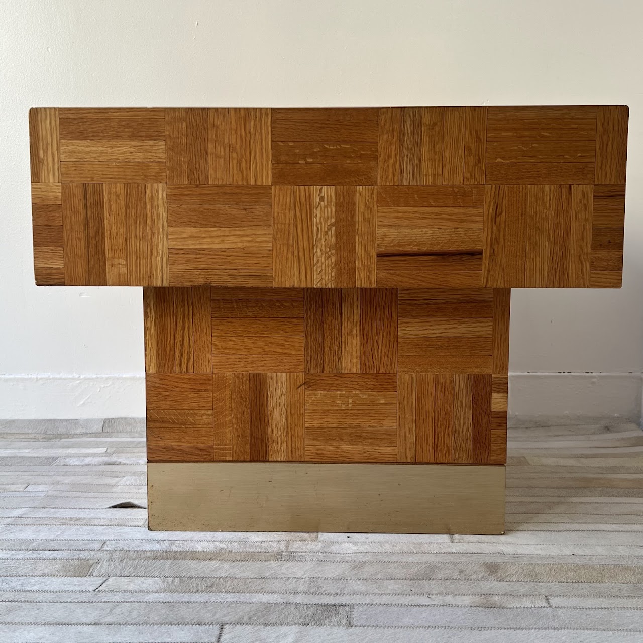 Oak Parquet Square Block Coffee Table