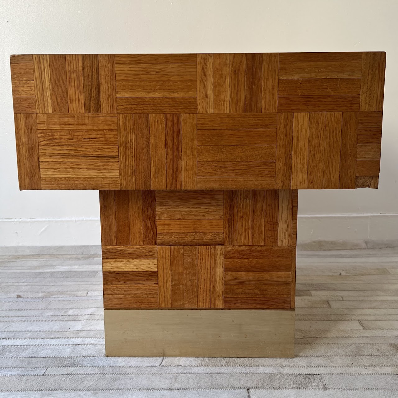 Oak Parquet Square Block Coffee Table