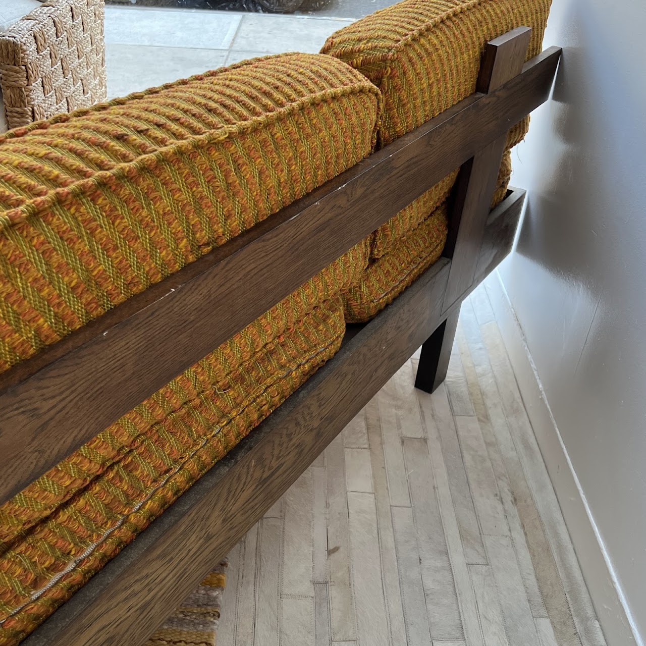 1960s Elm Pierre Chapo Style Bench Sofa