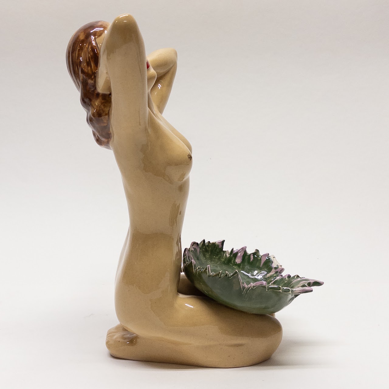 Davies Crafts Nude Figurine with Lily Pad Bowl