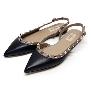 Valentino Garavani New Rockstud Slingback Flats