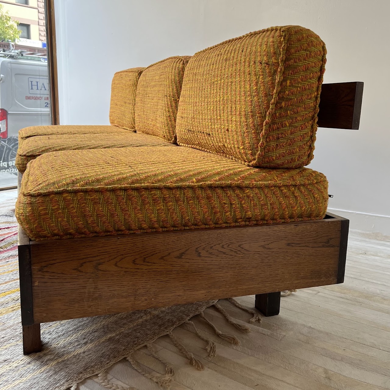 1960s Elm Pierre Chapo Style Bench Sofa