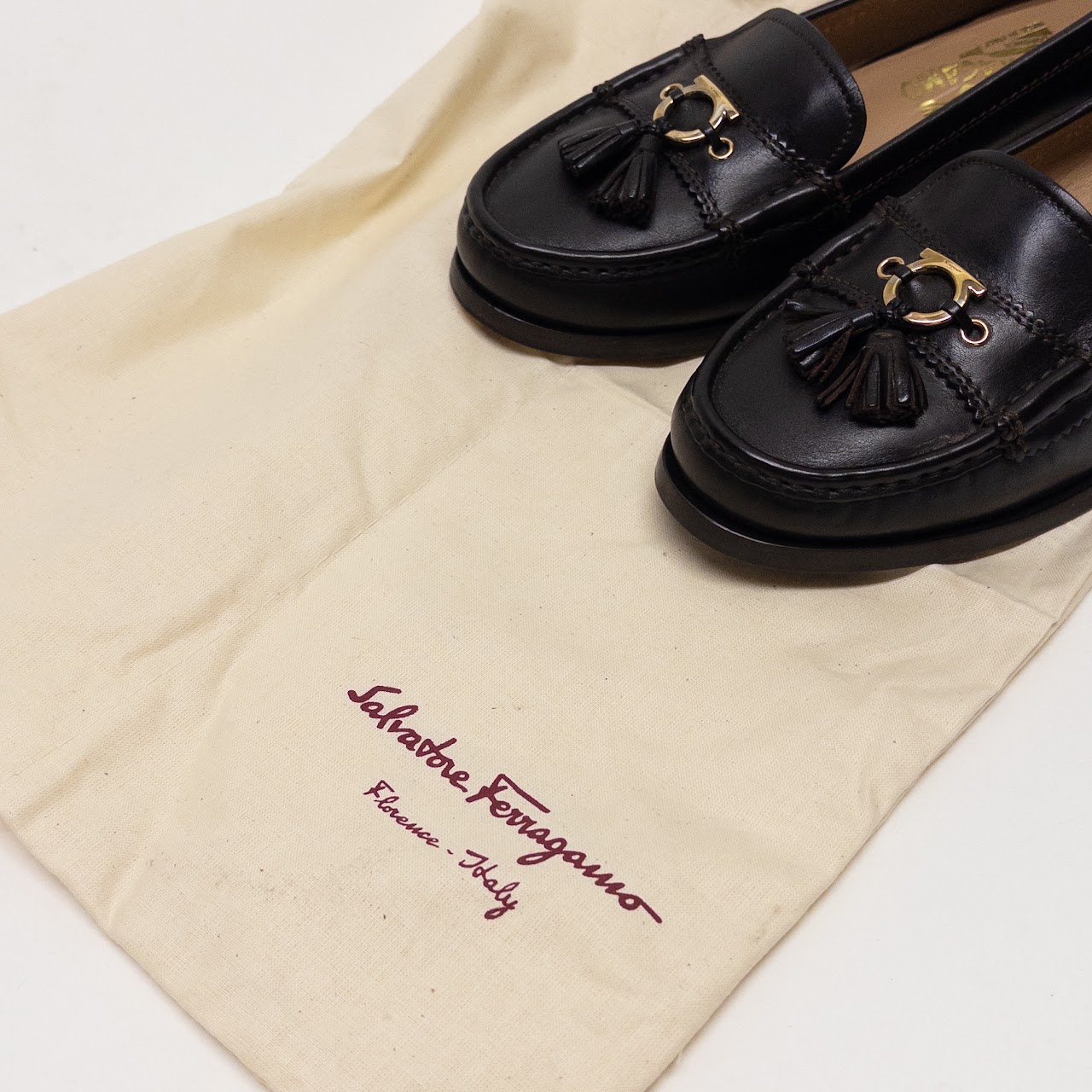 Salvatore Ferragamo Omega Charm Tassel Loafers