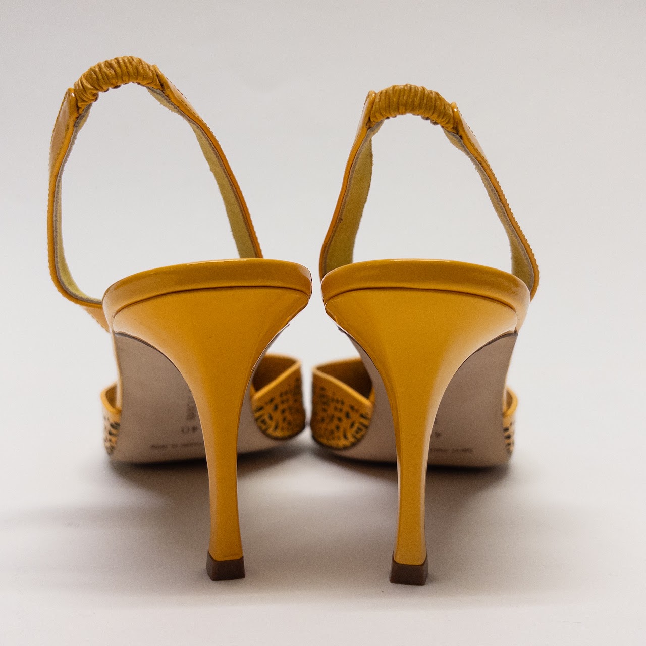 Manolo Blahnik Punched Leather Slingback Pumps