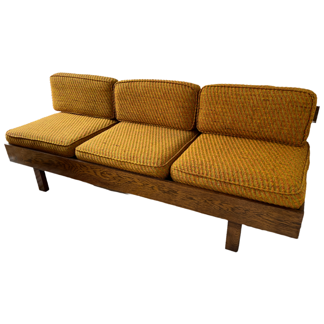 1960s Elm Pierre Chapo Style Bench Sofa