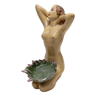 Davies Crafts Nude Figurine with Lily Pad Bowl