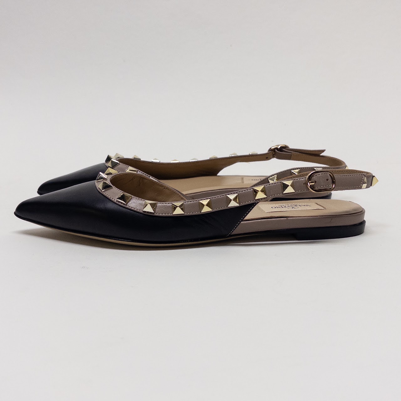 Valentino Garavani New Rockstud Slingback Flats