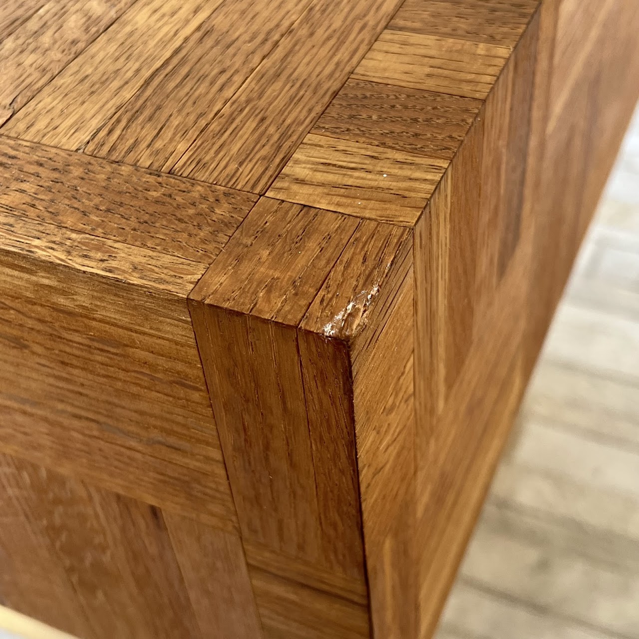 Oak Parquet Square Block Coffee Table