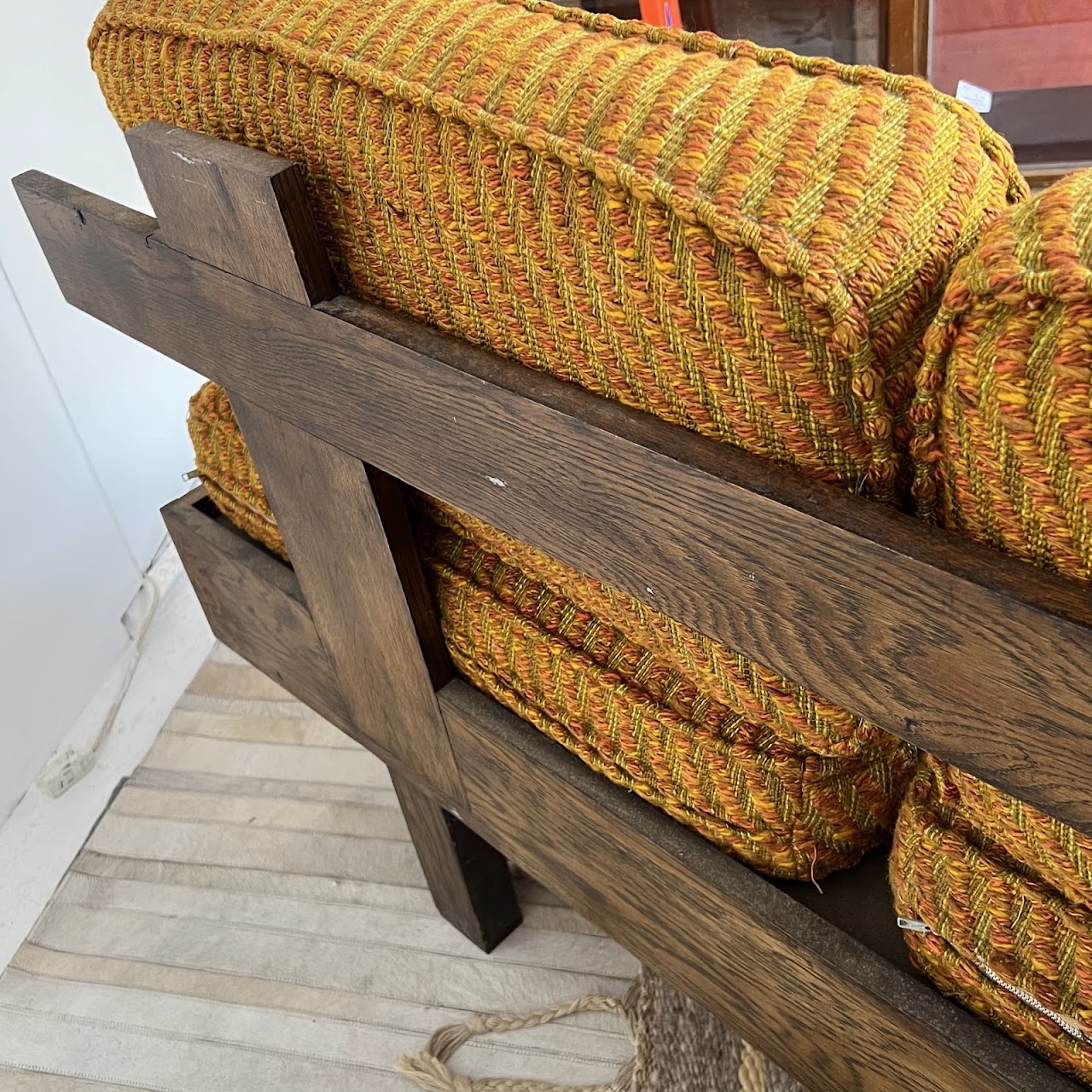 1960s Elm Pierre Chapo Style Bench Sofa