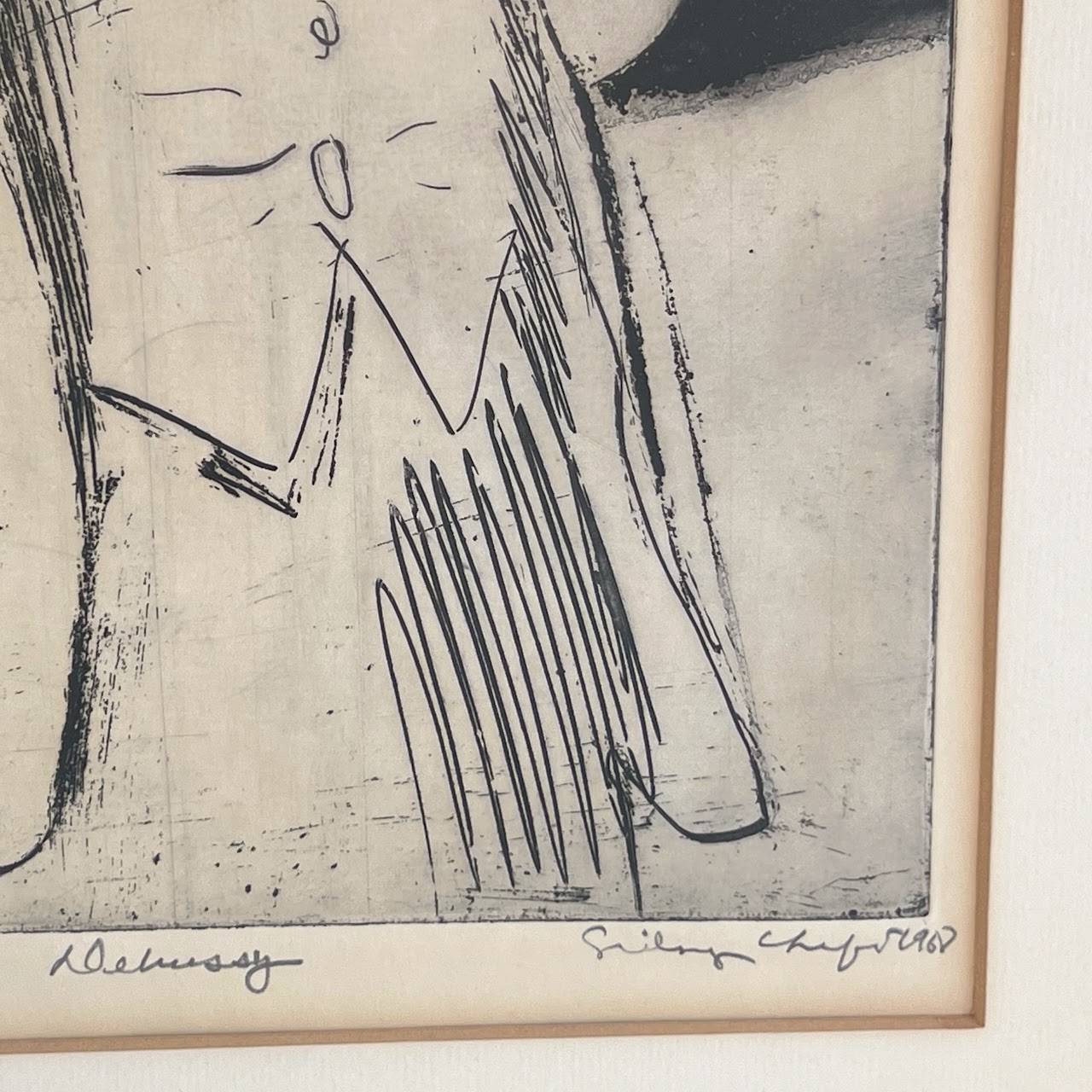 Sidney Chafetz 'Debussy' Signed Portrait Etching