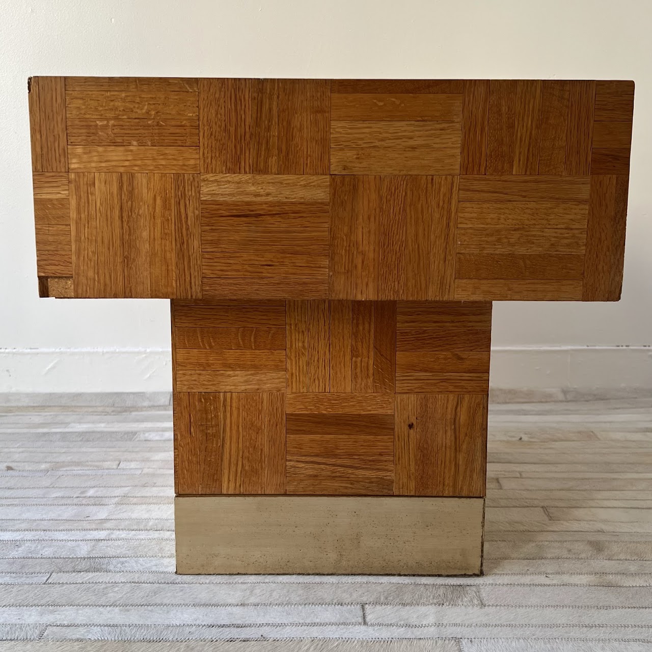 Oak Parquet Square Block Coffee Table