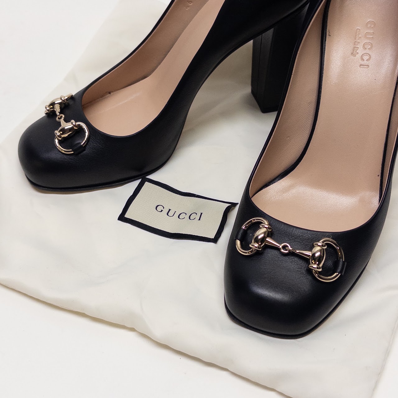 Gucci Horsebit Block Heel Pumps