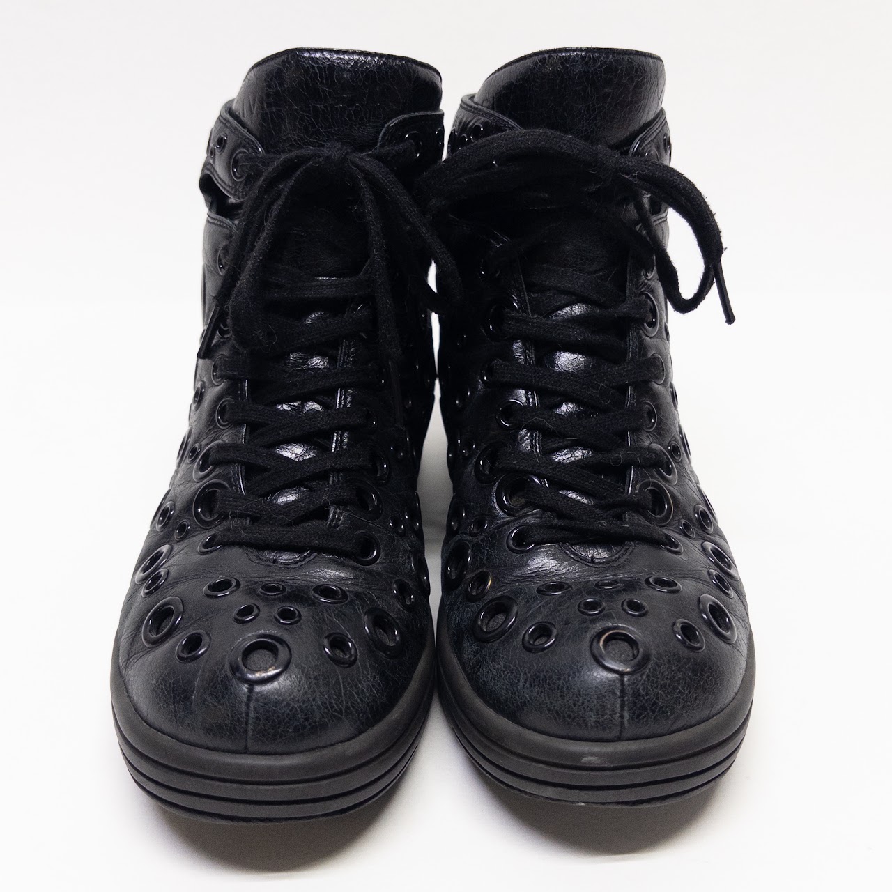 Givenchy Embellished Leather Double Layer Sneakers