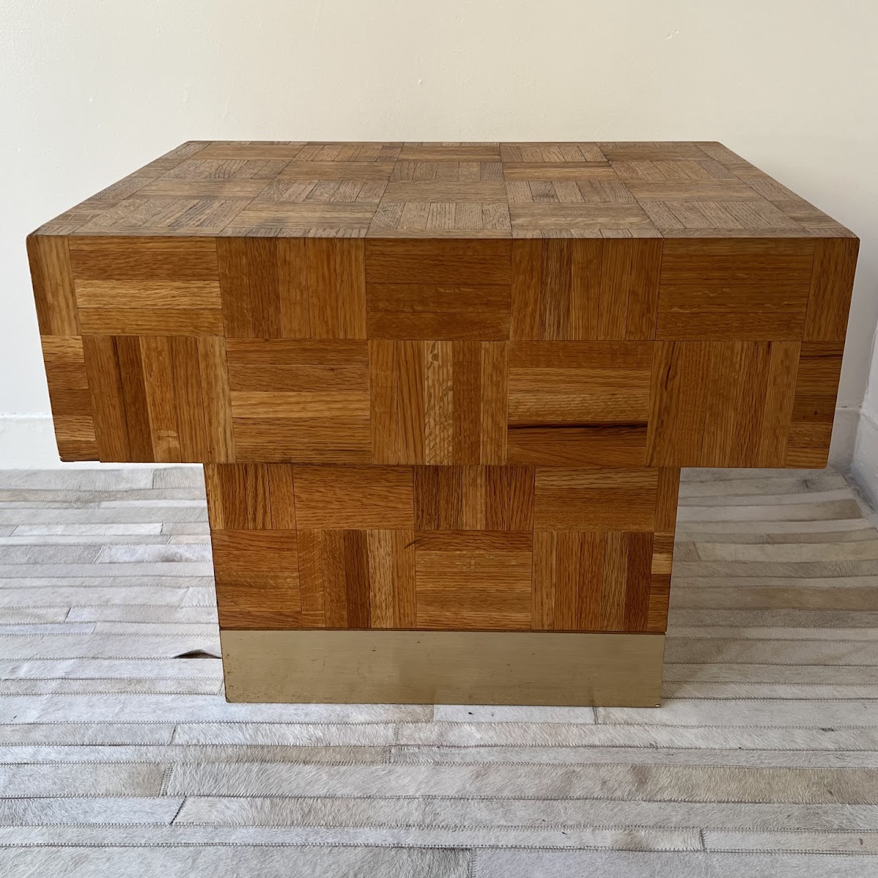 Oak Parquet Square Block Coffee Table