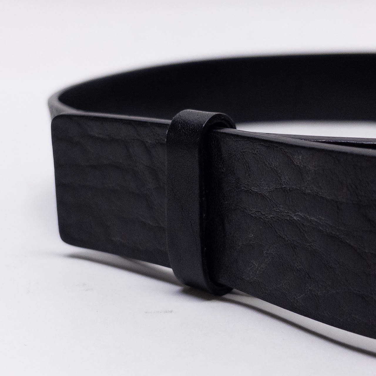 Gucci Split Strap Textured Leather Belt