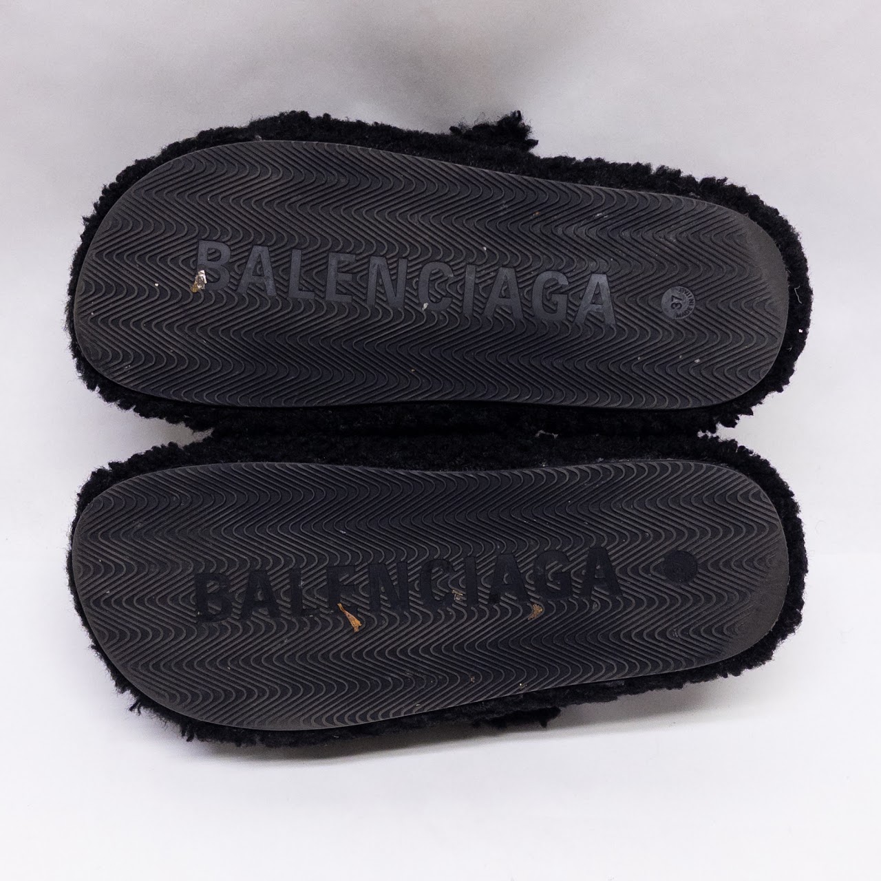 Balenciaga Mallorca Adjustable Faux Shearling Sandals