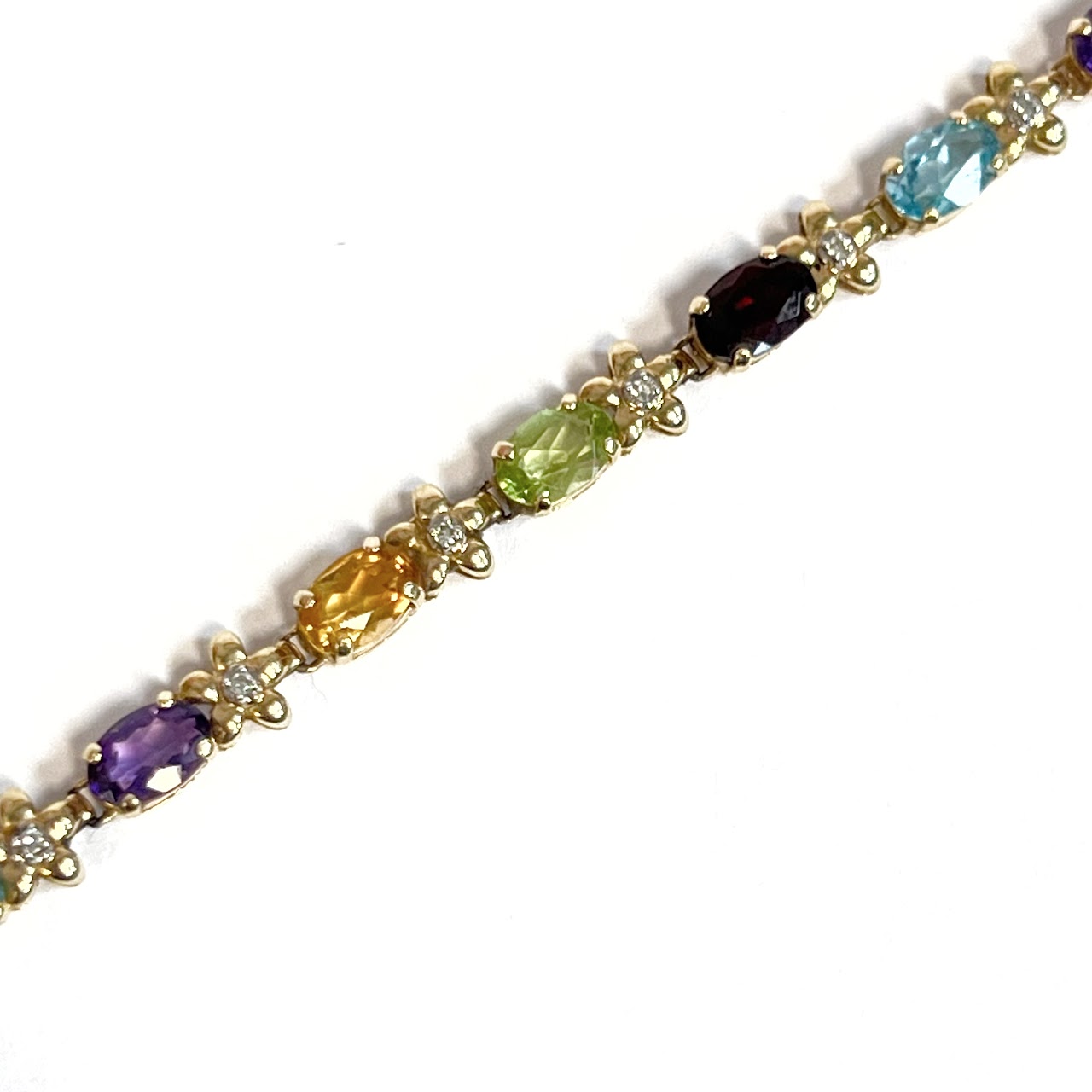 14K Gold Multi-Stone and Diamond Bracelet