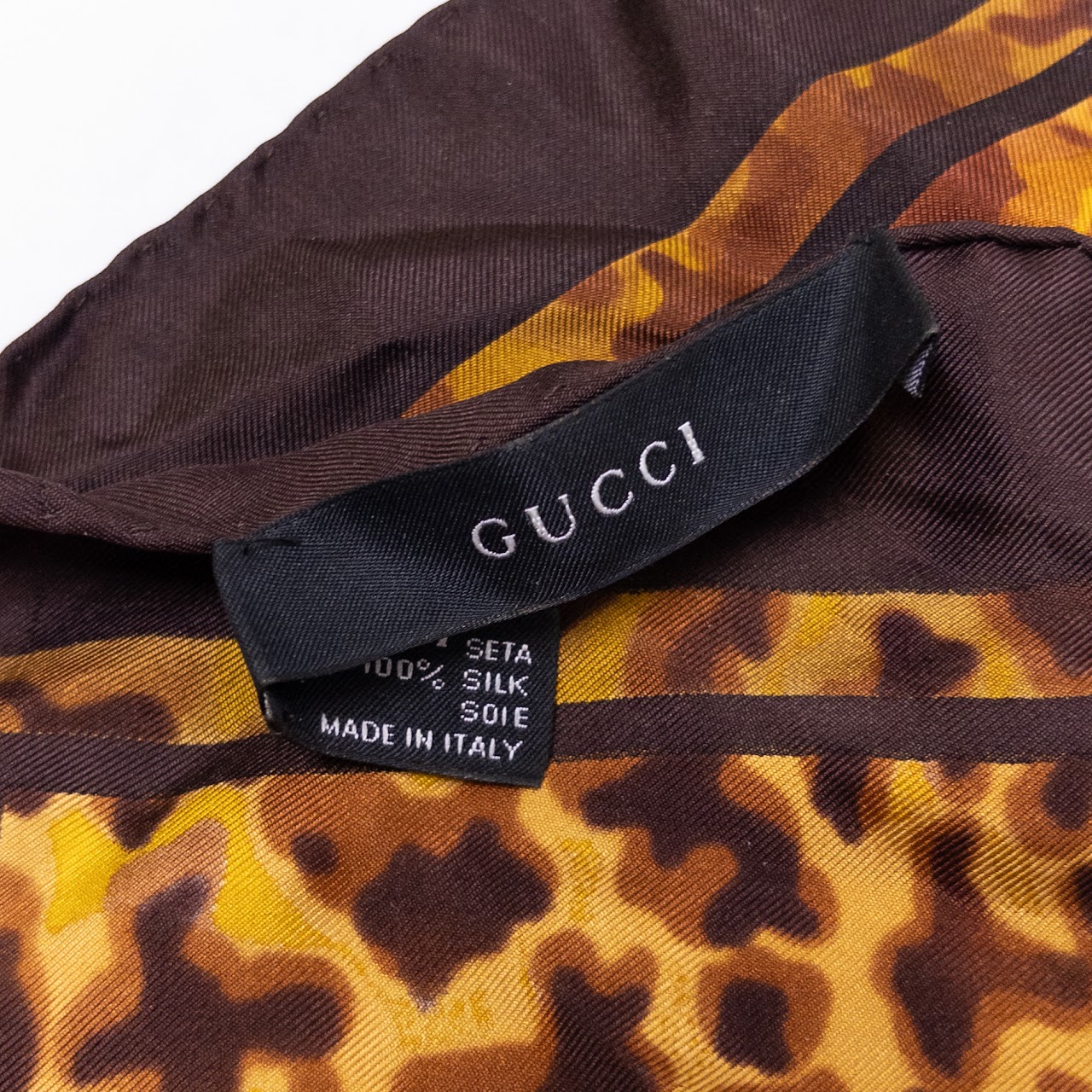 Gucci Silk Tortoiseshell Print Scarf