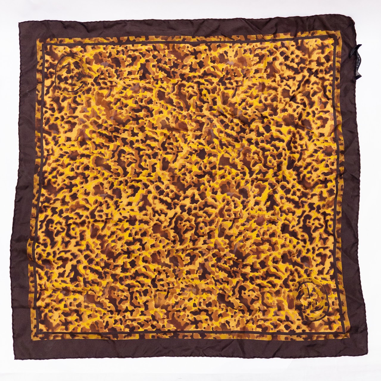 Gucci Silk Tortoiseshell Print Scarf