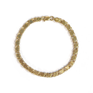 14K Gold Child's Heart Link Bracelet