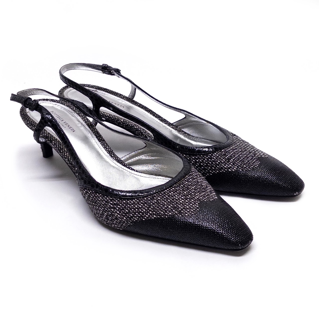 Bottega Veneta Intrecciato Weave Slingback Pumps