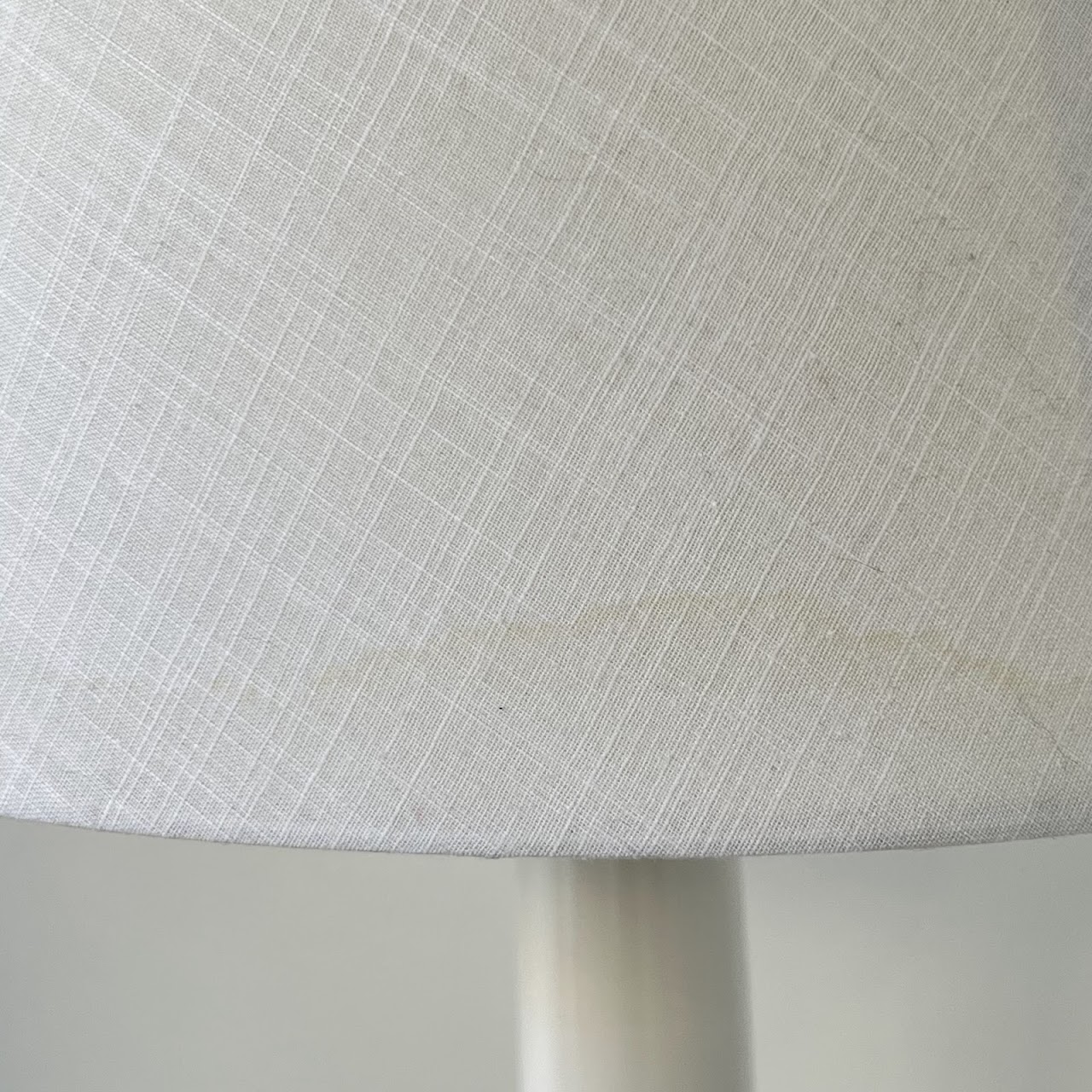 Contemporary White Ceramic and Brushed Gold Table Lamp Pair