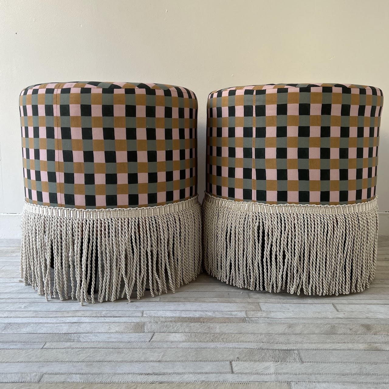 Dakota Fields Pierre Fringed Ottoman Pair