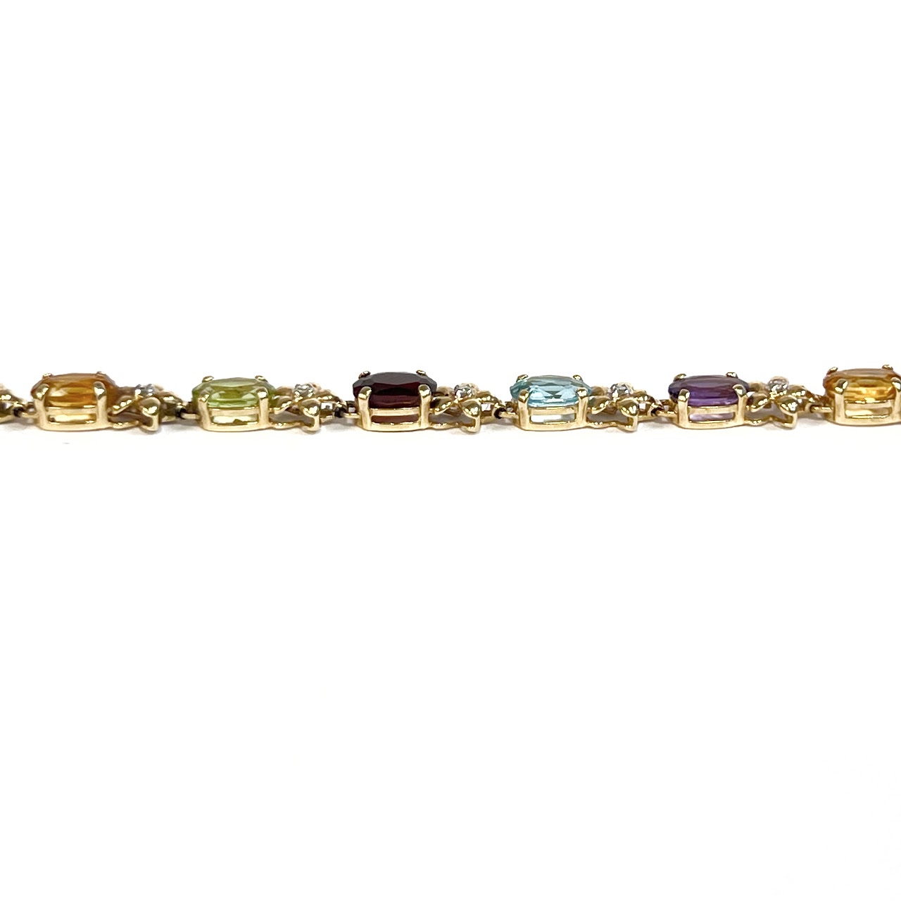 14K Gold Multi-Stone and Diamond Bracelet