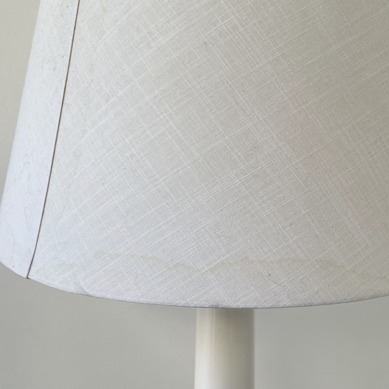 Contemporary White Ceramic and Brushed Gold Table Lamp Pair