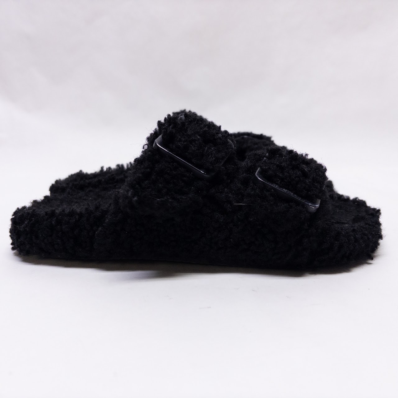 Balenciaga Mallorca Adjustable Faux Shearling Sandals