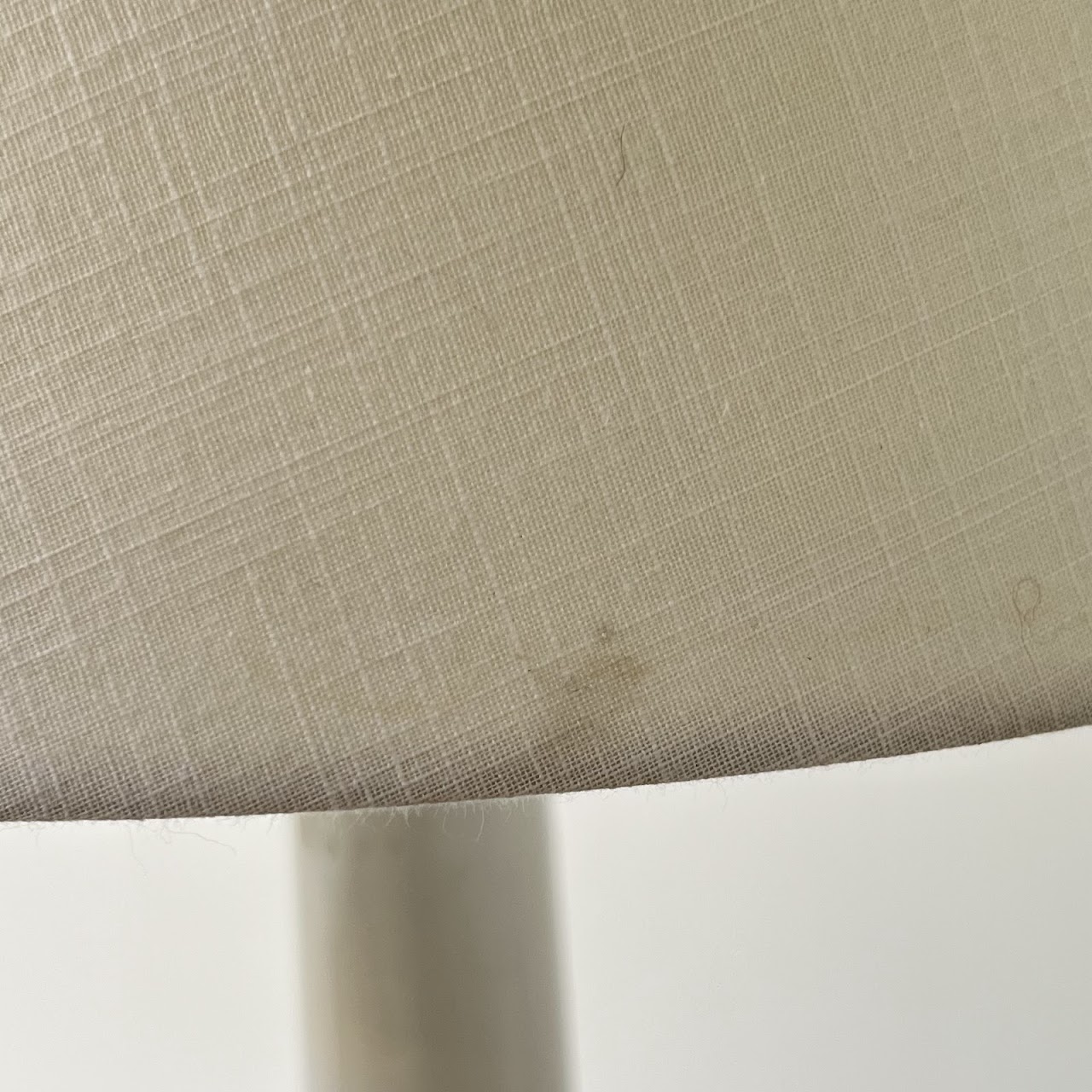 Contemporary White Ceramic and Brushed Gold Table Lamp Pair