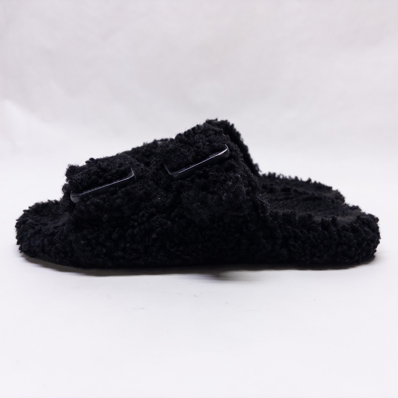 Balenciaga Mallorca Adjustable Faux Shearling Sandals