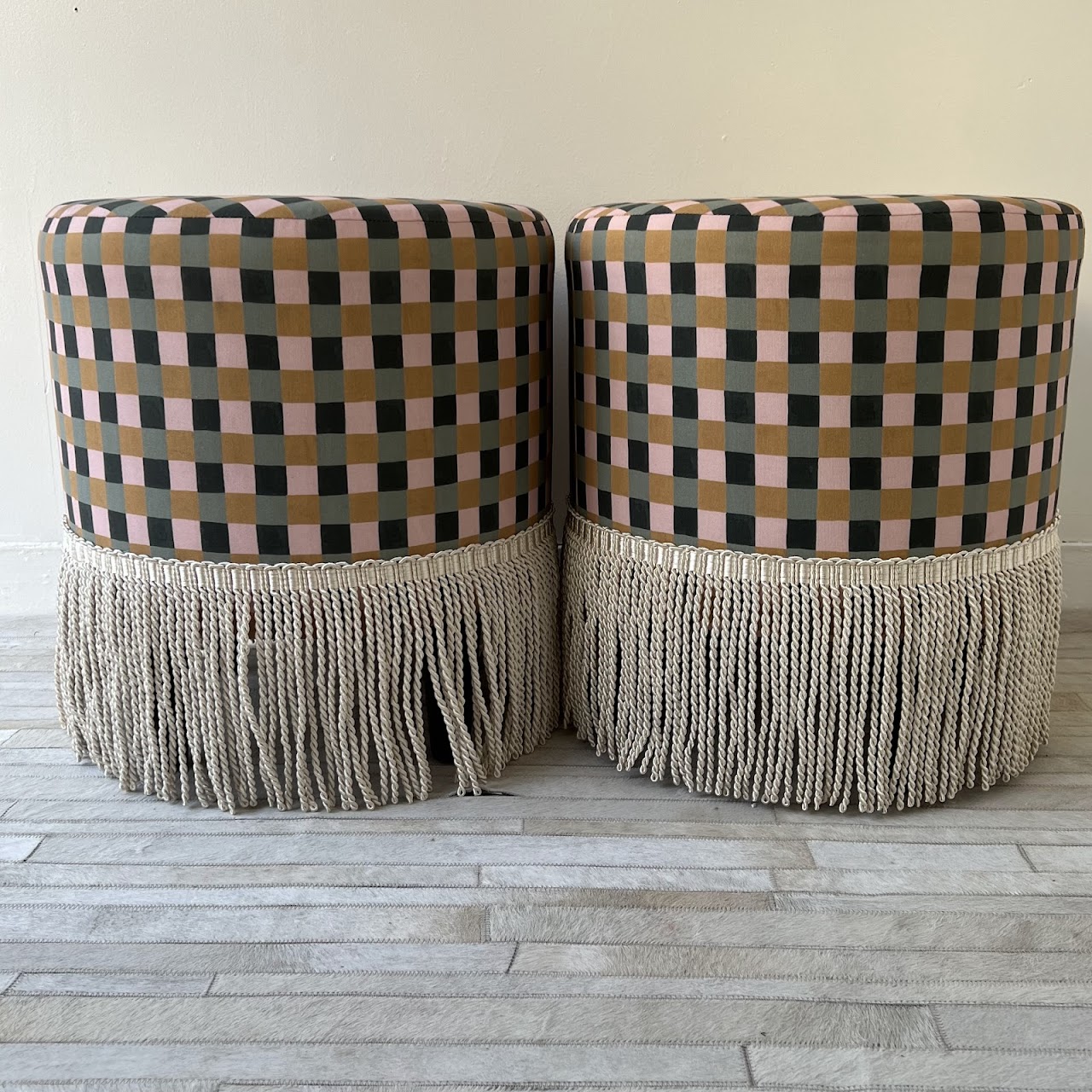 Dakota Fields Pierre Fringed Ottoman Pair