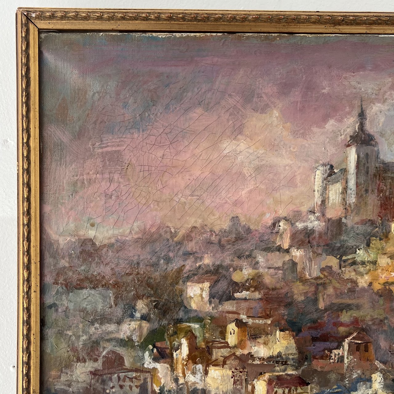 Alexis Hinsberger 'Tolede' Signed Toledo Cityscape Oil Painting, 1966