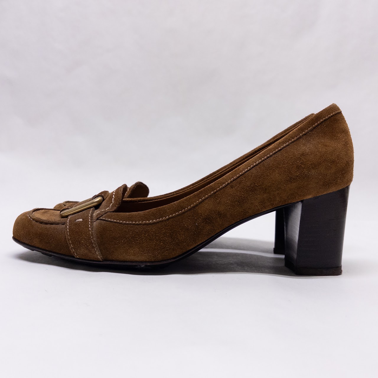 Salvatore Ferragamo Cinnamon Twirl Blocky Heel Pumps