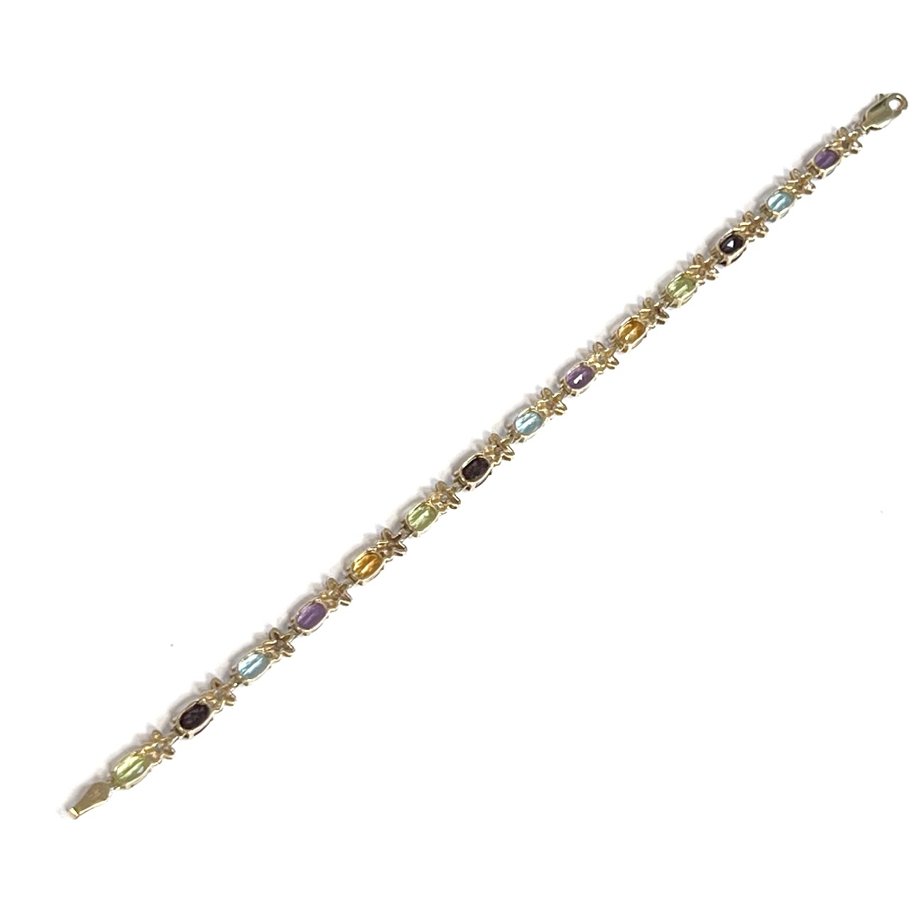 14K Gold Multi-Stone and Diamond Bracelet