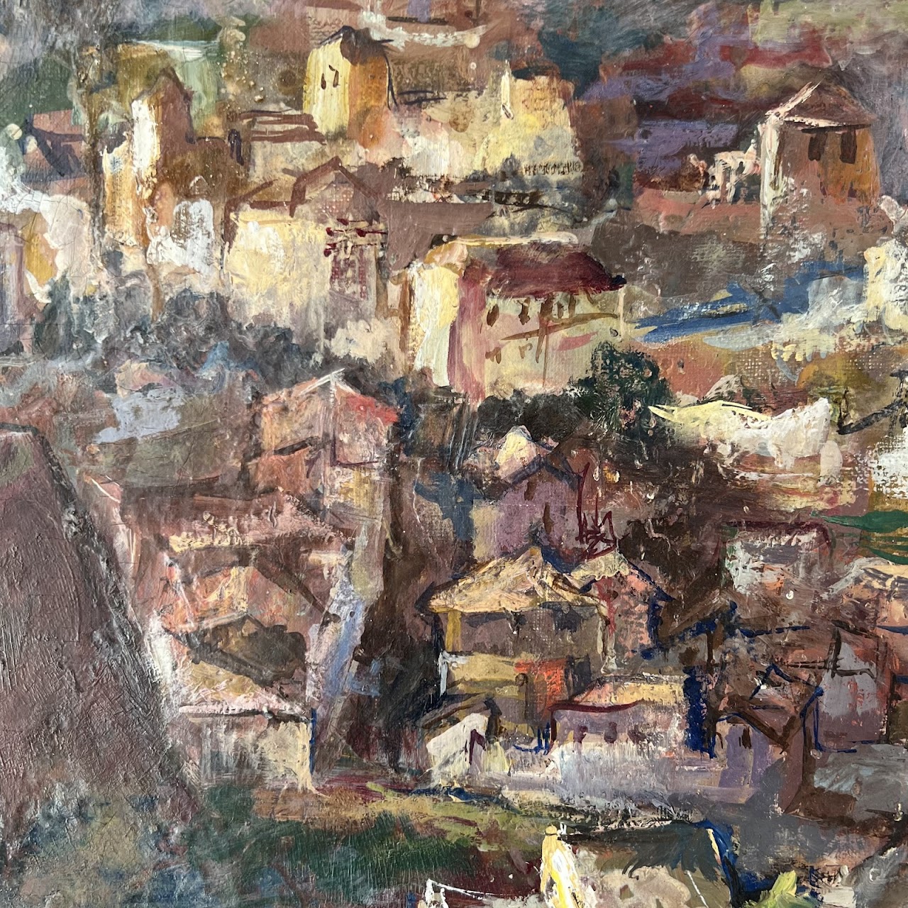 Alexis Hinsberger 'Tolede' Signed Toledo Cityscape Oil Painting, 1966