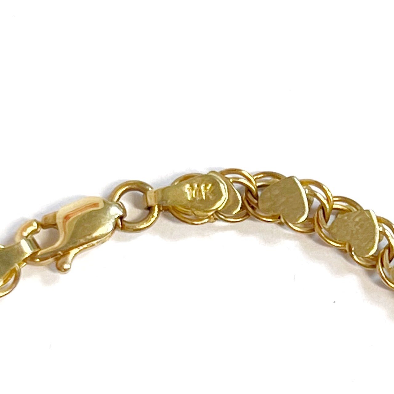 14K Gold Child's Heart Link Bracelet