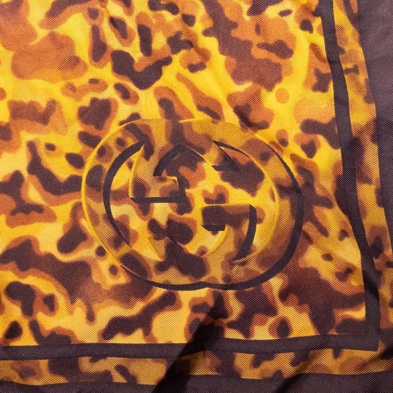 Gucci Silk Tortoiseshell Print Scarf