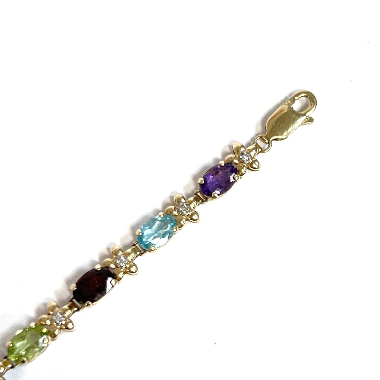 14K Gold Multi-Stone and Diamond Bracelet