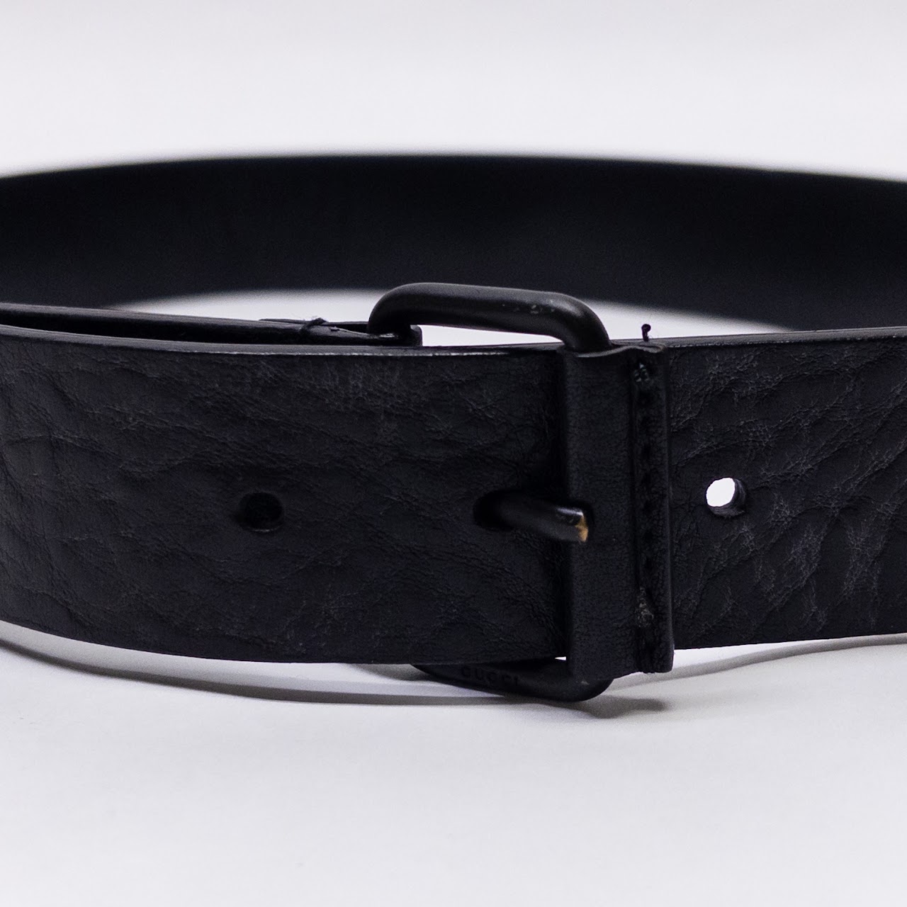 Gucci Split Strap Textured Leather Belt