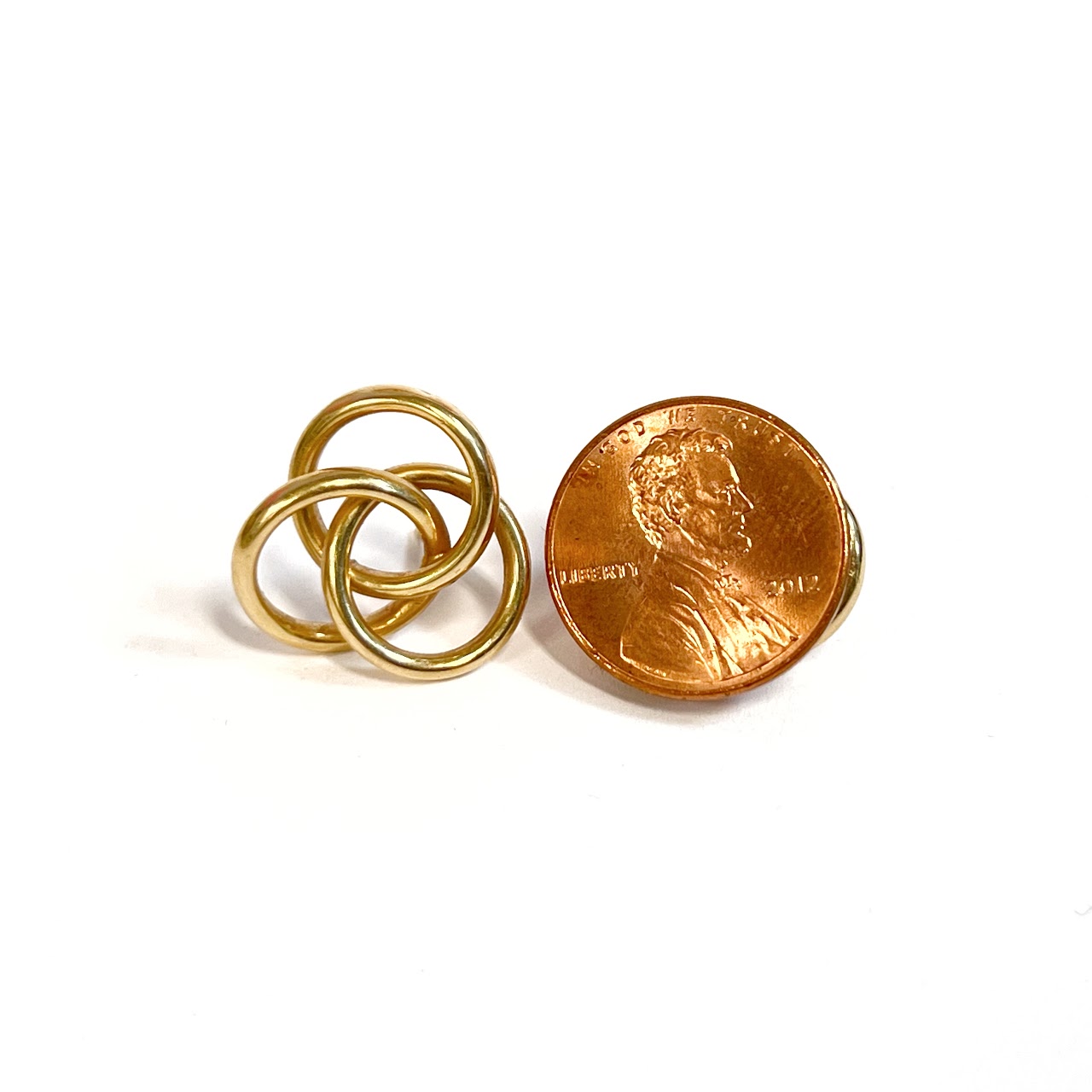 14K Gold Open Knot Earrings