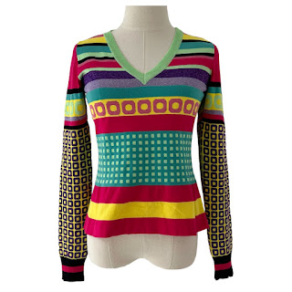 Moschino Boutique Multicolor V Neck Sweater