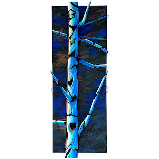 Jon R. Friedman 'Night Birch' Signed Three-Dimensional Wall Sculpture, 1983